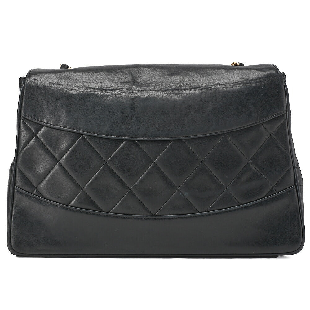 CHANEL Chain Shoulder Bag Matelasse Design Flap Single Lambskin Black Gold-Tone Hardware, Pre-Owned