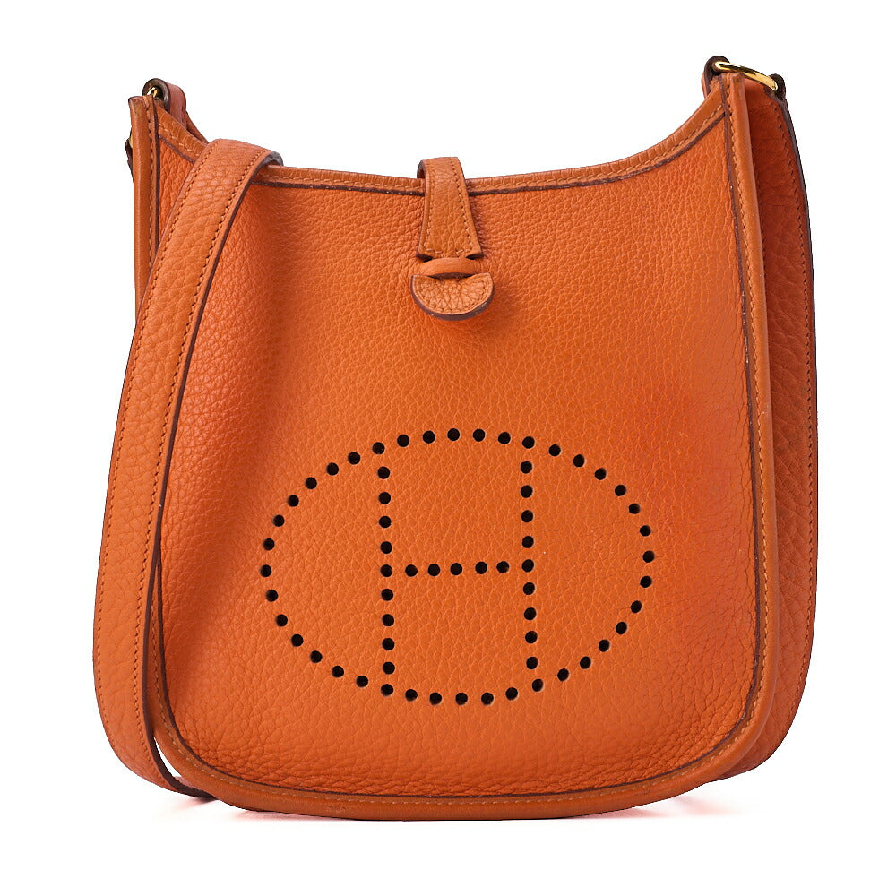 HERMES Evelyn TPM Shoulder Bag Tryon Orange Gold-Tone Hardware, Pre-Owned