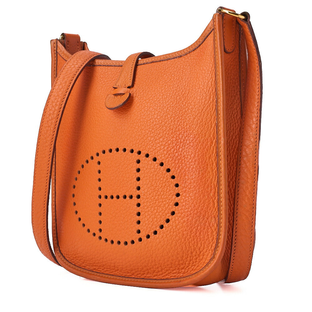 HERMES Evelyn TPM Shoulder Bag Tryon Orange Gold-Tone Hardware, Pre-Owned