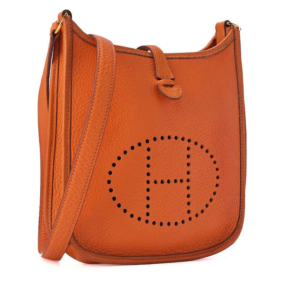 HERMES Evelyn TPM Shoulder Bag Tryon Orange Gold-Tone Hardware, Pre-Owned