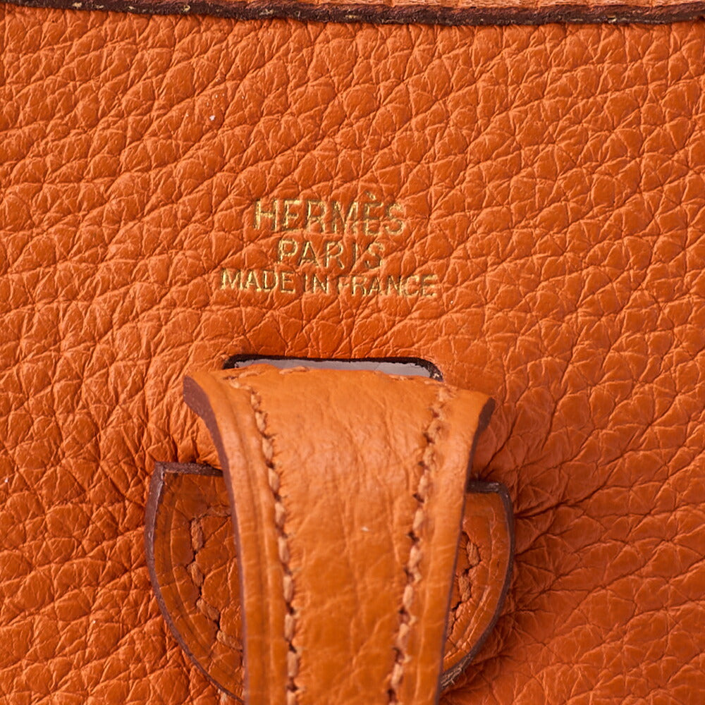 HERMES Evelyn TPM Shoulder Bag Tryon Orange Gold-Tone Hardware, Pre-Owned