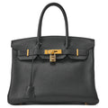 HERMES Birkin 30 Handbag Togo Black Gold-Tone Hardware, Pre-Owned