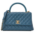 CHANEL Shoulder Bag Matelasse Coco Handle 2WAY Handbag Caviar Skin x Lizard Green Gold-Tone Hardware, Pre-Owned