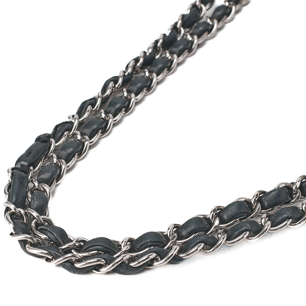 CHANEL Matelasse  Tweed Double Flap 25cm Chain Shoulder Bicolor Silver -Tone Hardware, Pre-Owned