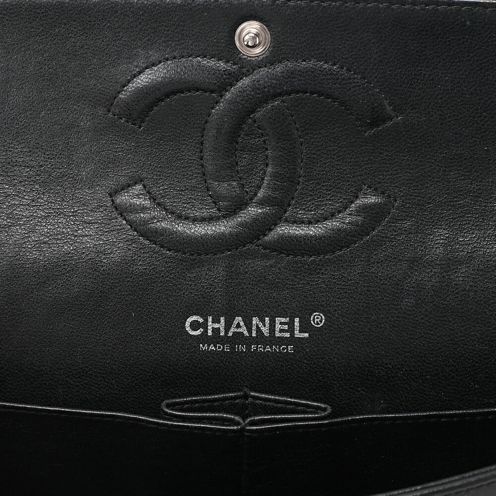 CHANEL Matelasse  Tweed Double Flap 25cm Chain Shoulder Bicolor Silver -Tone Hardware, Pre-Owned