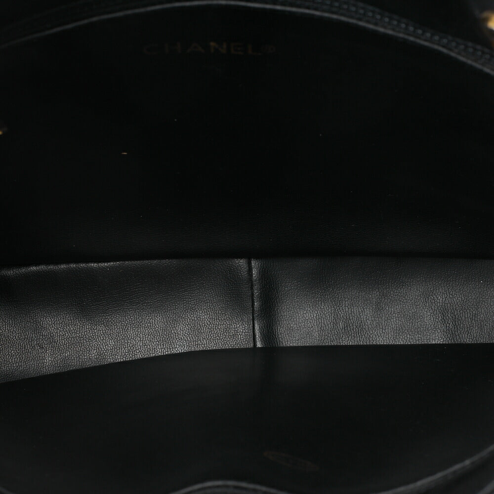 CHANEL Matelasse Double Chain Shoulder Bag Lambskin Black Gold-Tone Hardware, Pre-Owned