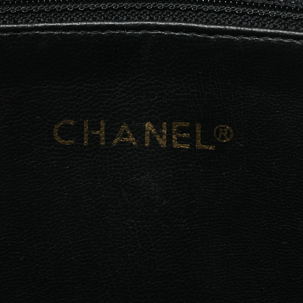 CHANEL Matelasse Double Chain Shoulder Bag Lambskin Black Gold-Tone Hardware, Pre-Owned