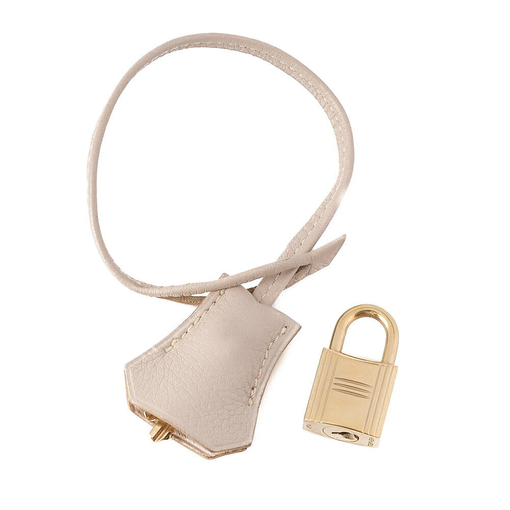 HERMES Birkin 35 Handbag Tryon Tultierre Gray Gold-Tone Hardware, Pre-Owned
