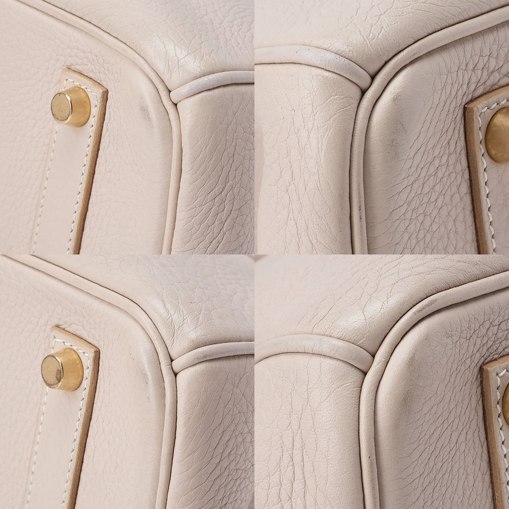 HERMES Birkin 35 Handbag Tryon Tultierre Gray Gold-Tone Hardware, Pre-Owned