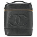 CHANEL Cocomark Vanity Handbag Caviar Skin Black Gold-Tone Hardware, Pre-Owned