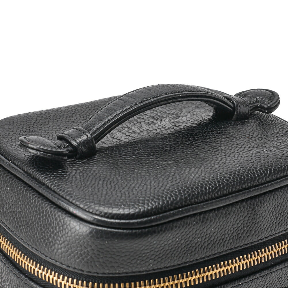 CHANEL Cocomark Vanity Handbag Caviar Skin Black Gold-Tone Hardware, Pre-Owned