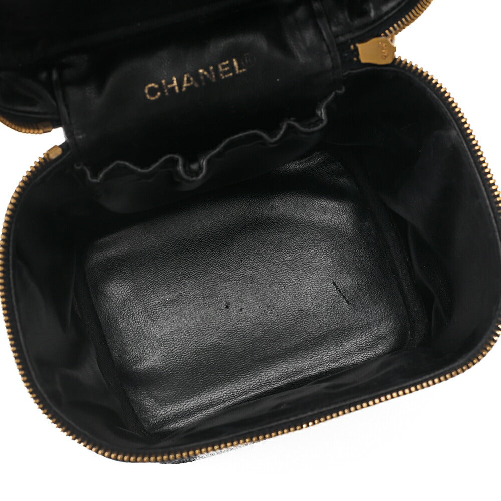 CHANEL Cocomark Vanity Handbag Caviar Skin Black Gold-Tone Hardware, Pre-Owned