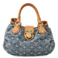 LOUIS VUITTON Monogram Denim Pretty Handbag Blue Gold-Tone Hardware, Pre-Owned