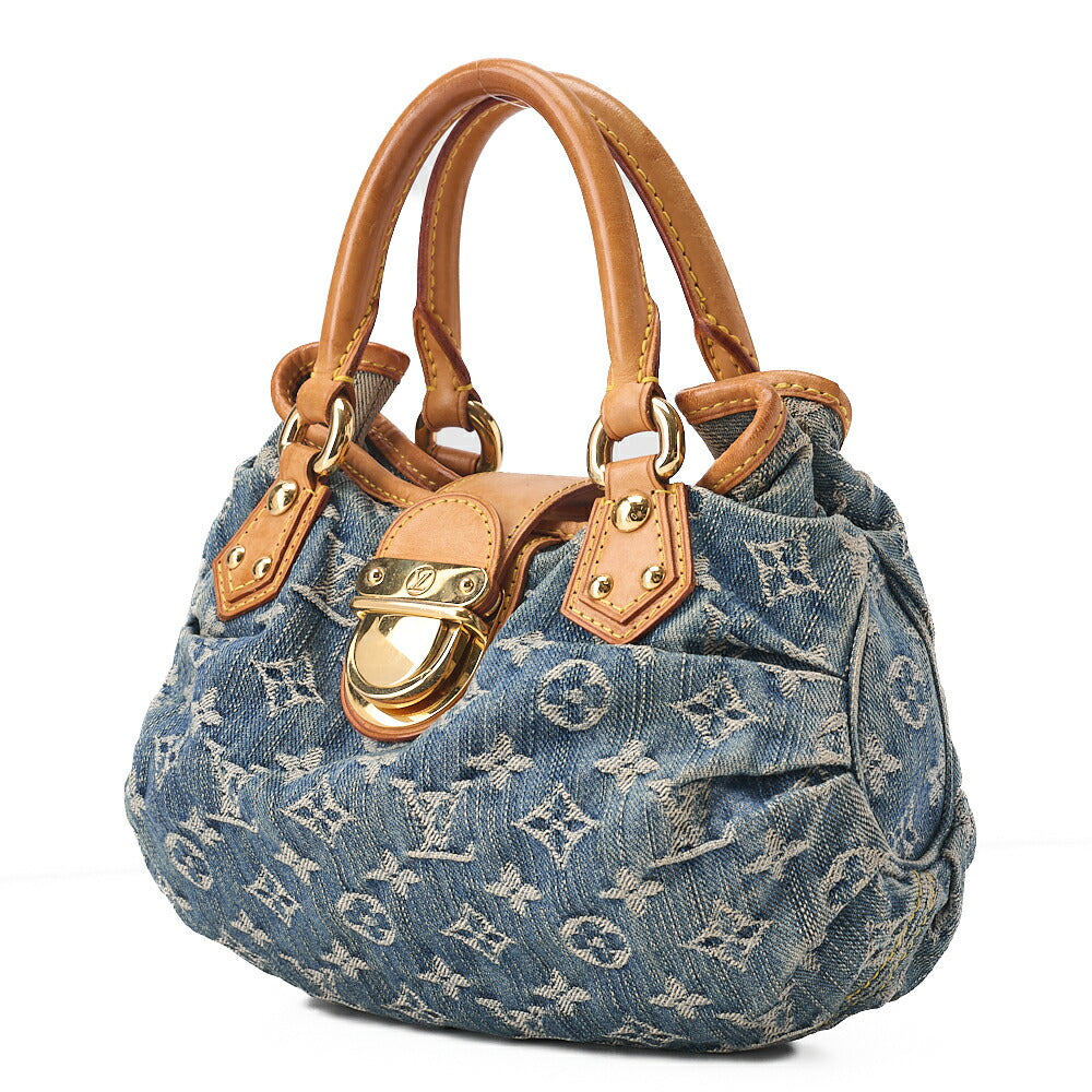 LOUIS VUITTON Monogram Denim Pretty Handbag Blue Gold-Tone Hardware, Pre-Owned
