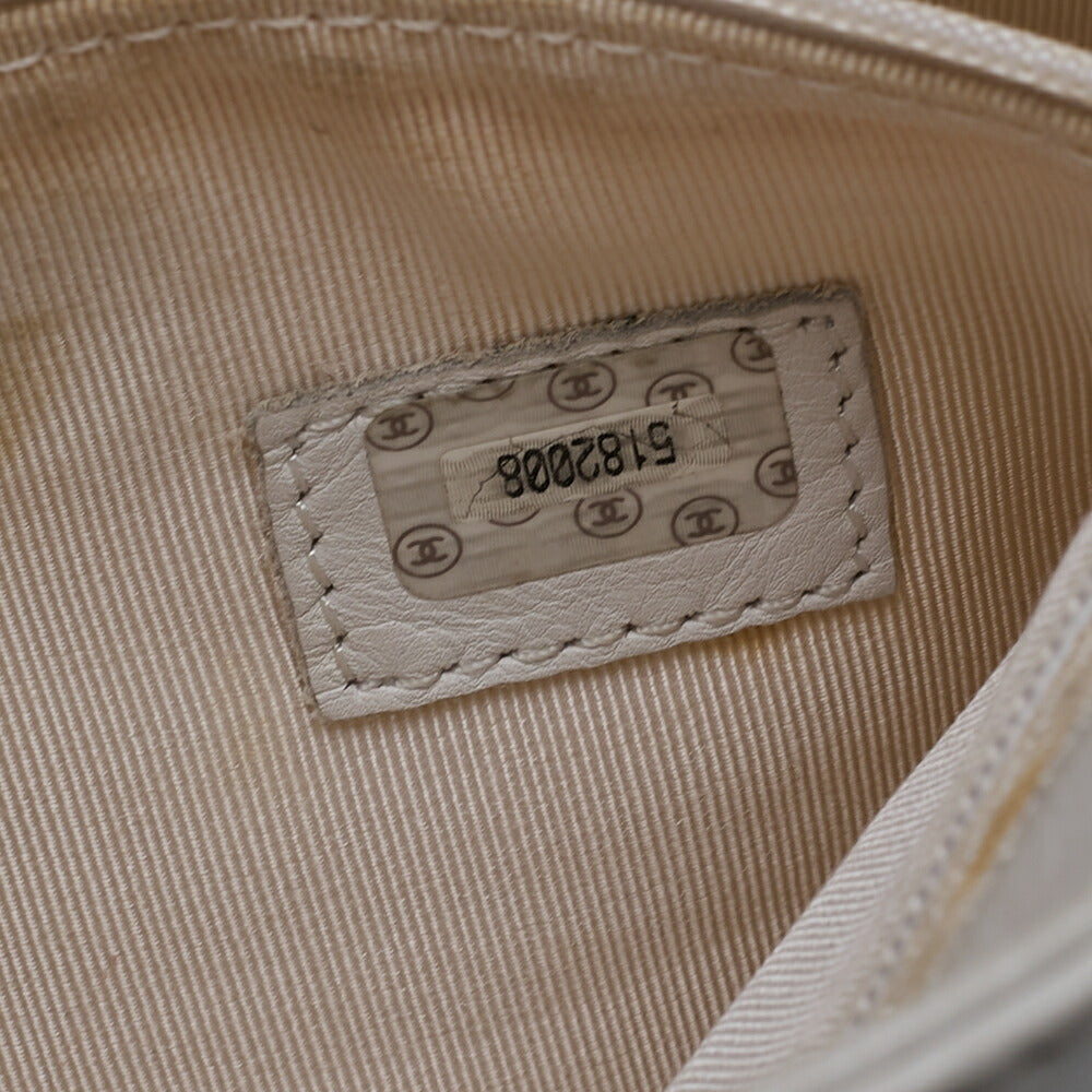 CHANEL Chain Tote Bag Cocomark Plastic Chain Shoulder Lambskin White Gold-Tone Hardware, Pre-Owned