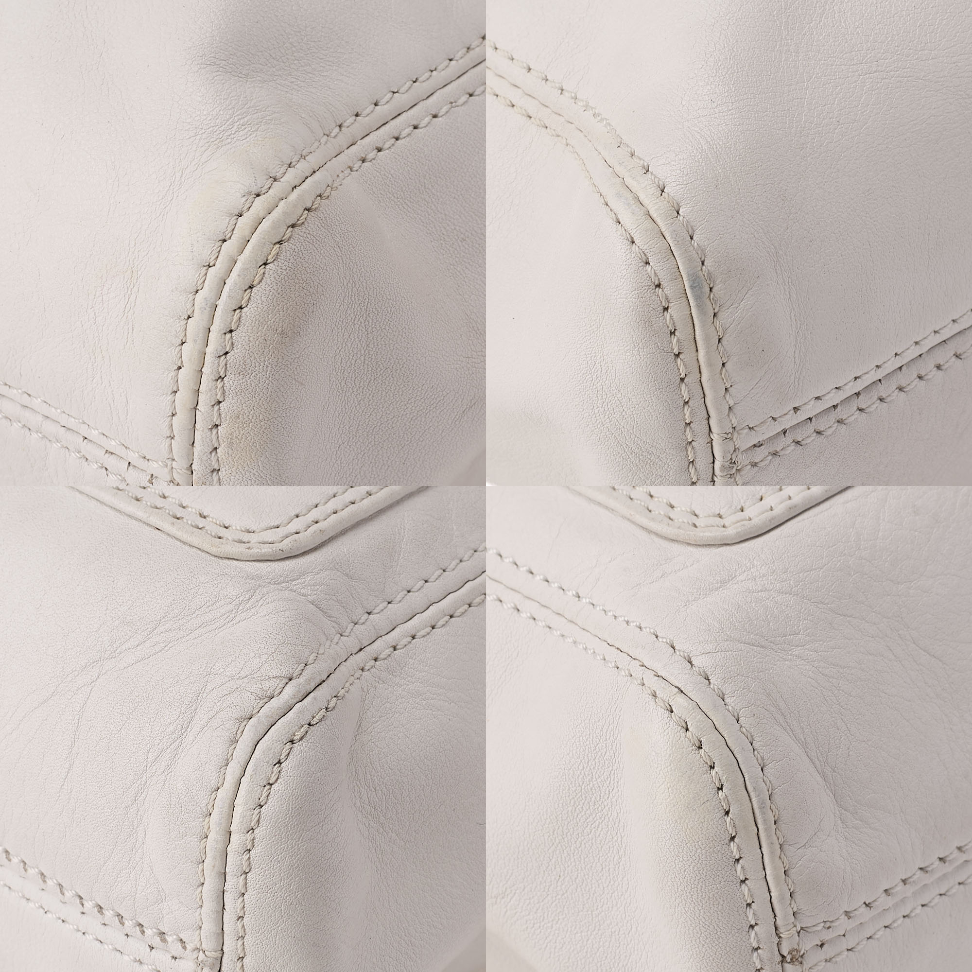 CHANEL Chain Tote Bag Cocomark Plastic Chain Shoulder Lambskin White Gold-Tone Hardware, Pre-Owned