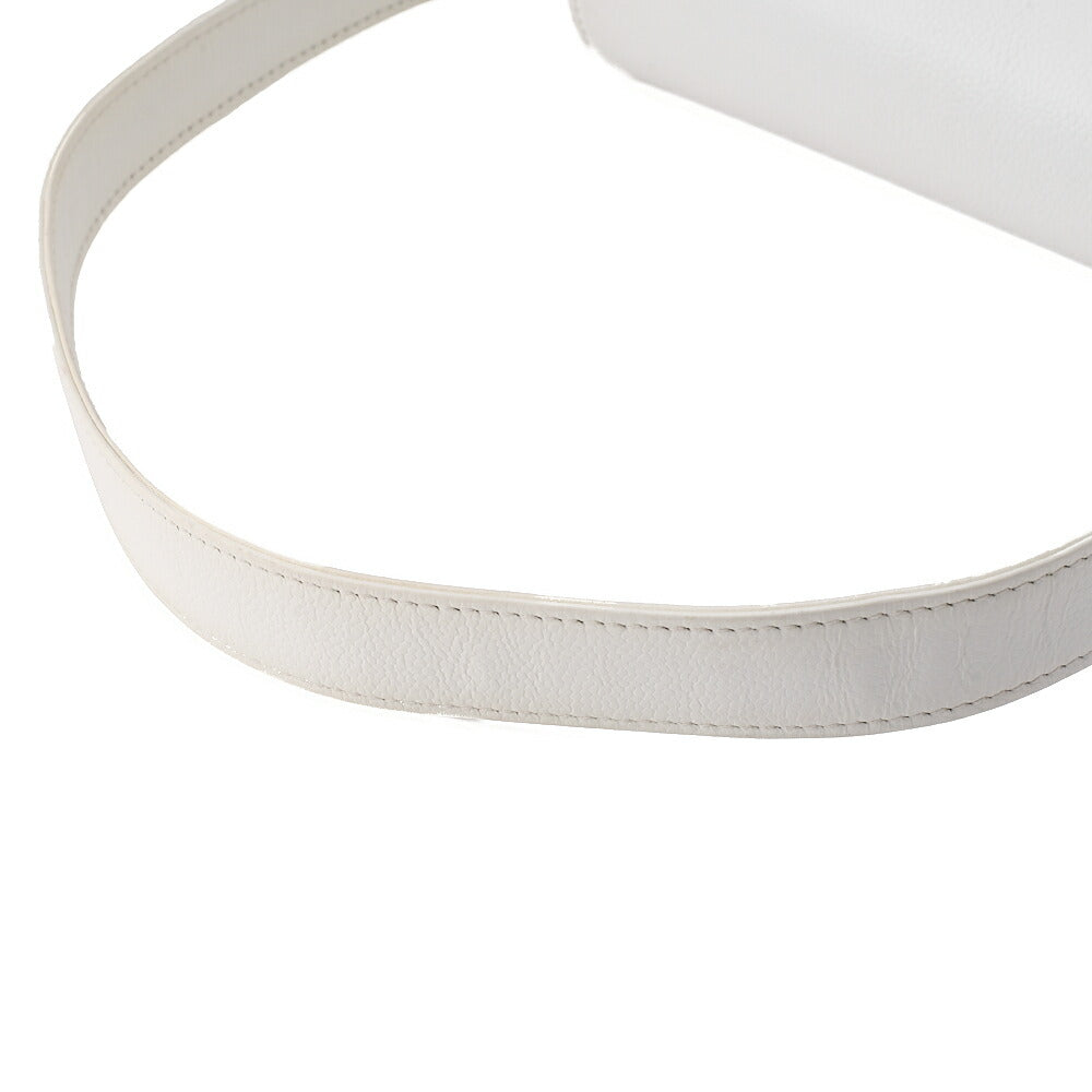 CHANEL Caviar Skin Single Turnlock One Shoulder White Black-Tone Hardware, Pre-Owned
