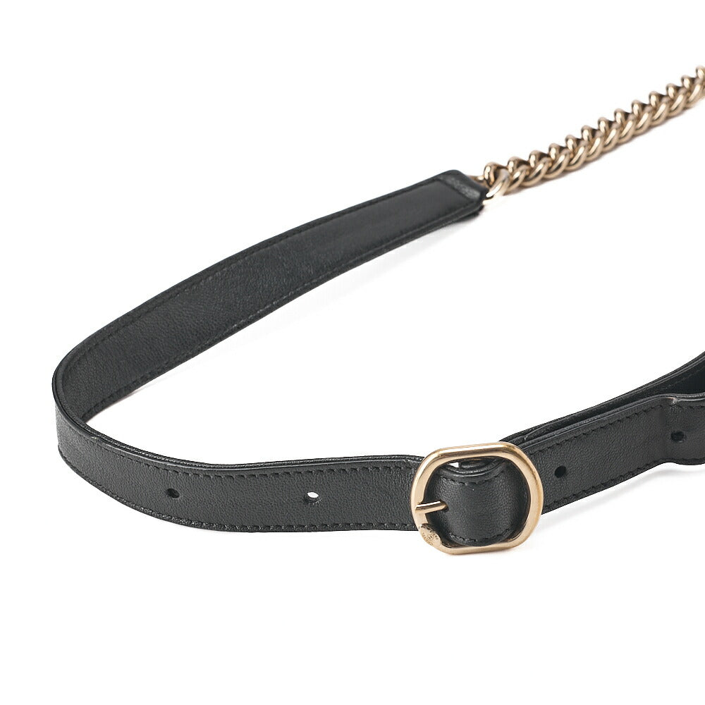 CHANEL Waist Bag V-Stitch Turnlock Calfskin Black Gold-Tone Hardware, Pre-Owned