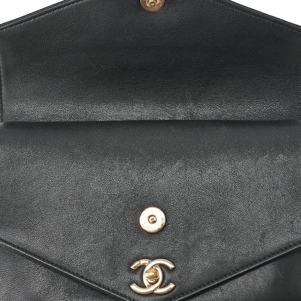 CHANEL Waist Bag V-Stitch Turnlock Calfskin Black Gold-Tone Hardware, Pre-Owned
