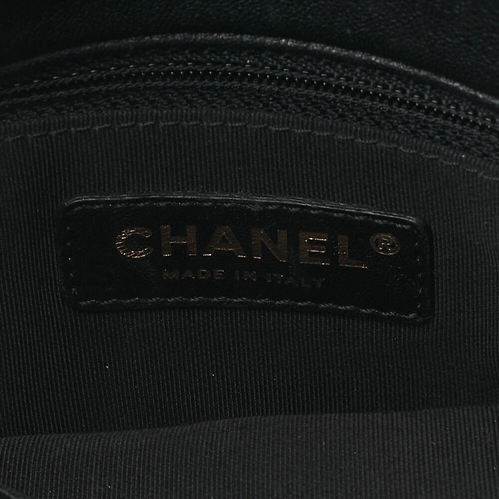 CHANEL Waist Bag V-Stitch Turnlock Calfskin Black Gold-Tone Hardware, Pre-Owned