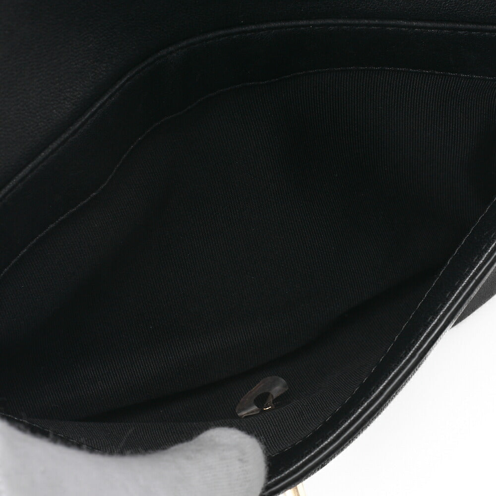 CHANEL Waist Bag V-Stitch Turnlock Calfskin Black Gold-Tone Hardware, Pre-Owned