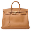 HERMES Birkin 40 Handbag Ardennes Gold Gold -Tone Hardware, Pre-Owned