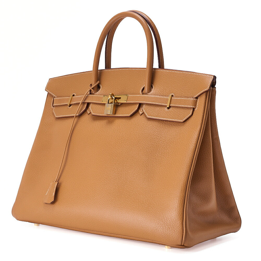 HERMES Birkin 40 Handbag Ardennes Gold Gold -Tone Hardware, Pre-Owned