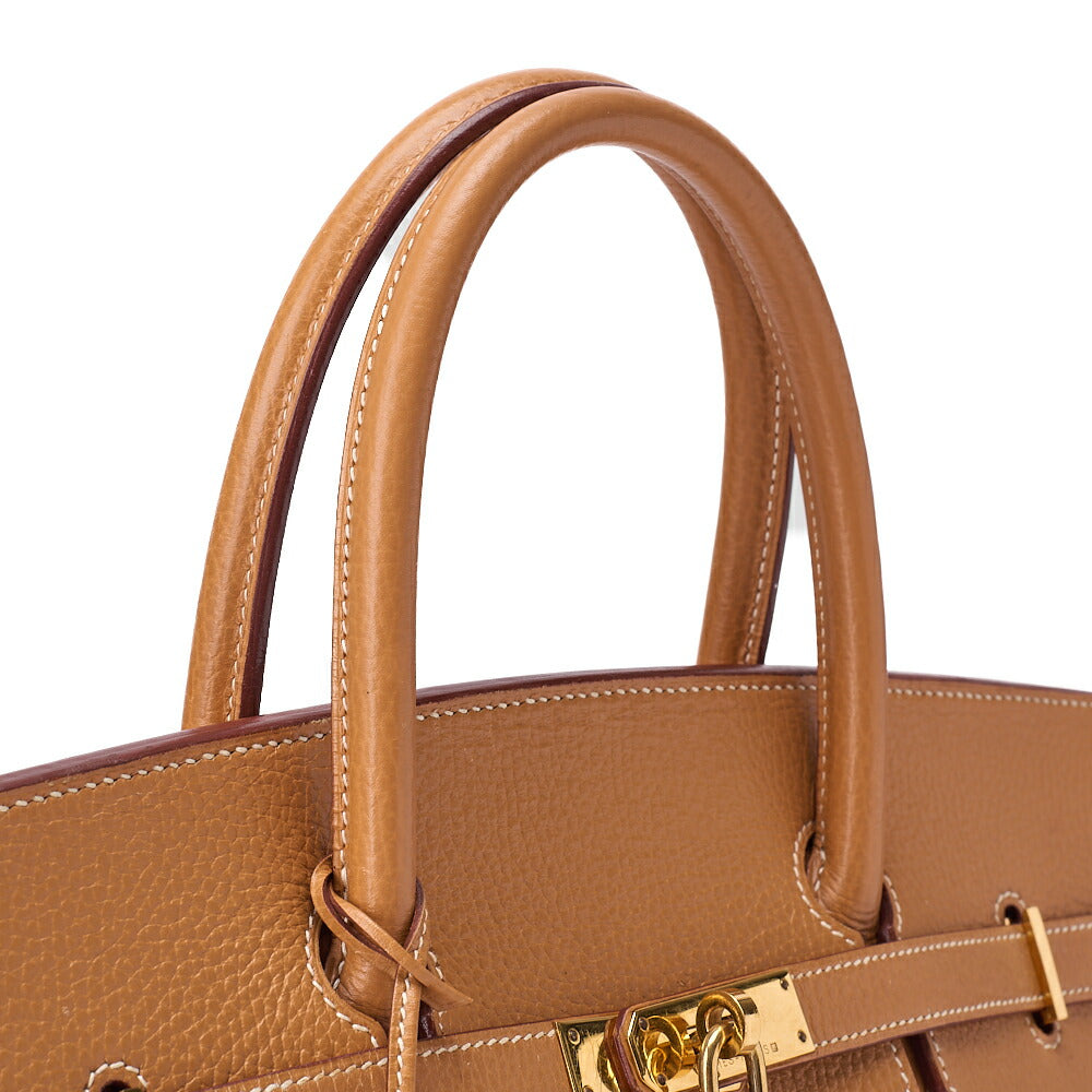 HERMES Birkin 40 Handbag Ardennes Gold Gold -Tone Hardware, Pre-Owned