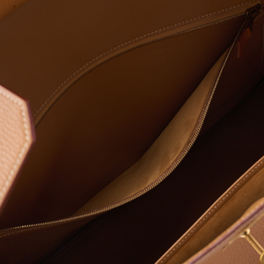 HERMES Birkin 40 Handbag Ardennes Gold Gold -Tone Hardware, Pre-Owned