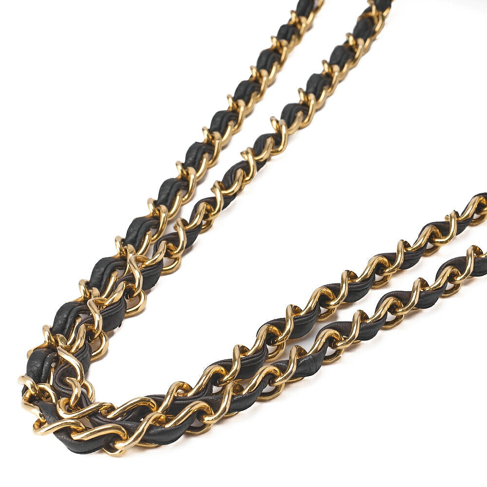 CHANEL Mademoiselle 30cm Single Flap Chain Shoulder Lambskin Black Gold-Tone Hardware, Pre-Owned