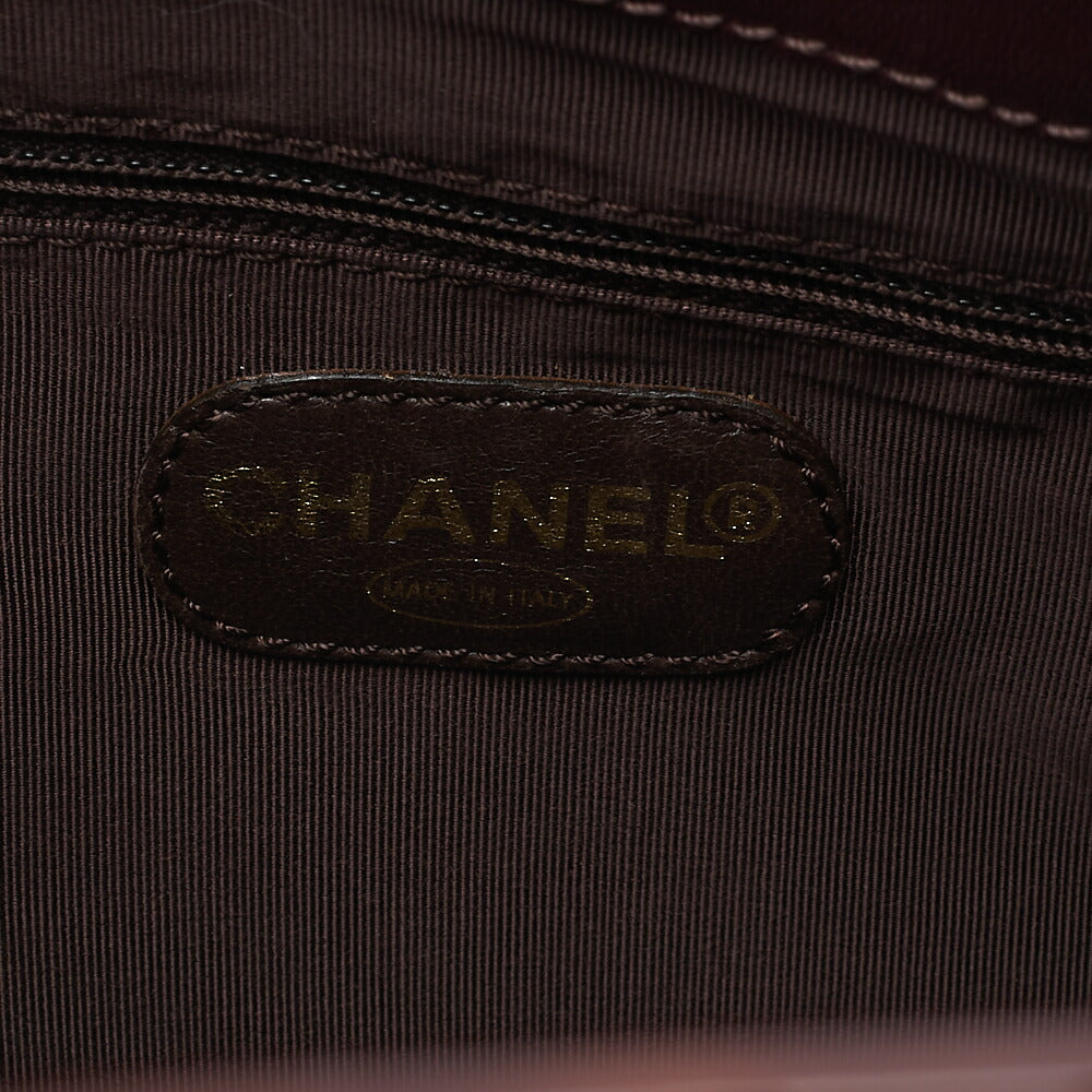 CHANEL Handbag Coco Mark Tortoiseshell Denim Black Gold-Tone Hardware, Pre-Owned