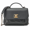 CHANEL Caviar Skin Business Affinity 2-Way Shoulder Bag Black Gold-Tone Hardware, Pre-Owned
