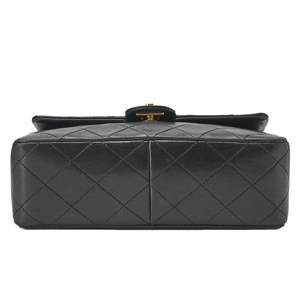CHANEL Chain Shoulder Bag Mini Matelasse 20cm Lambskin Black Gold -Tone Hardware, Pre-Owned