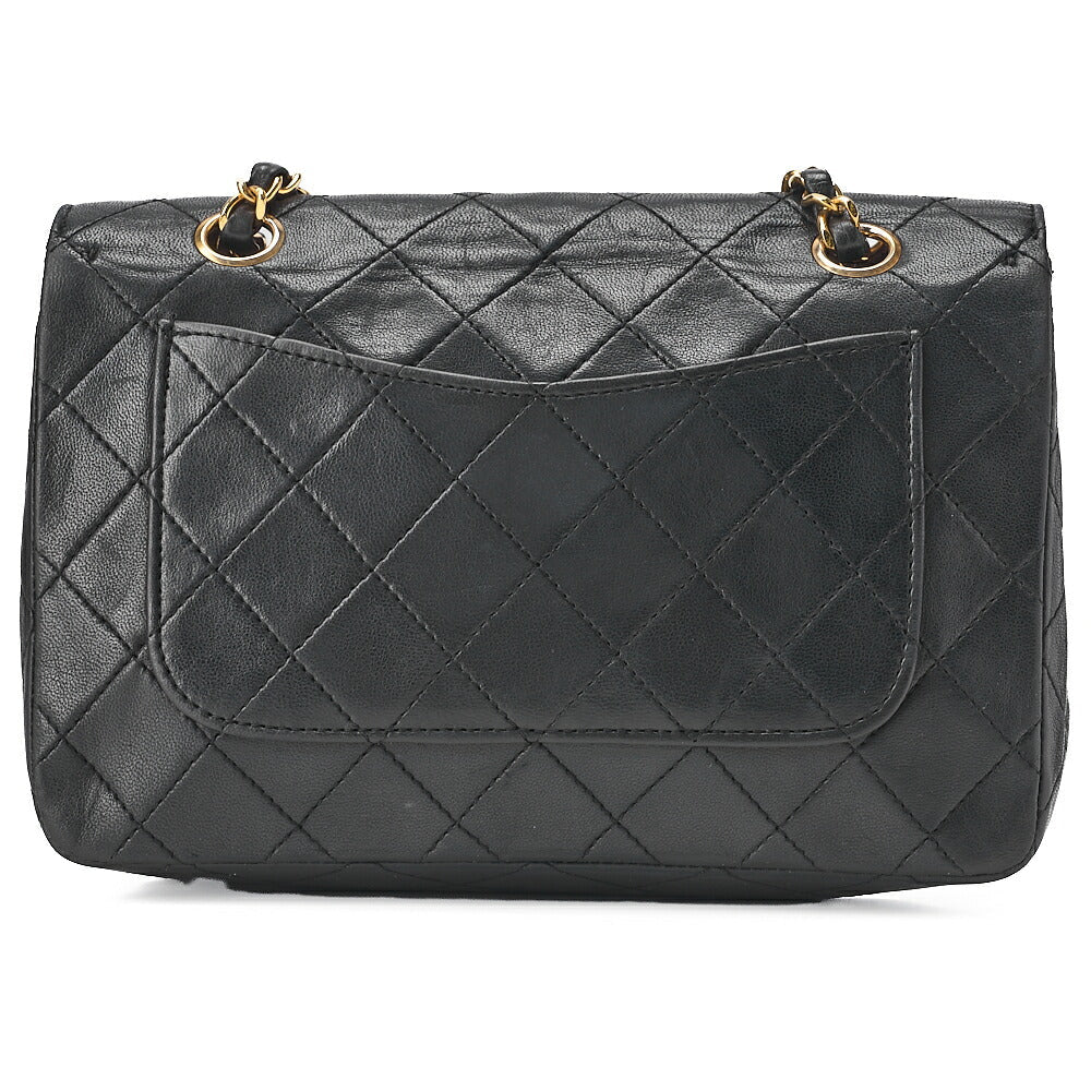 CHANEL Lambskin Matelasse Turnlock Full Flap Chain Shoulder Black Gold-Tone Hardware, Pre-Owned