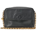 CHANEL Matelasse Coco Mark with Ball Charm Bijou Chain Shoulder Caviar Skin Black Gold -Tone Hardware, Pre-Owned