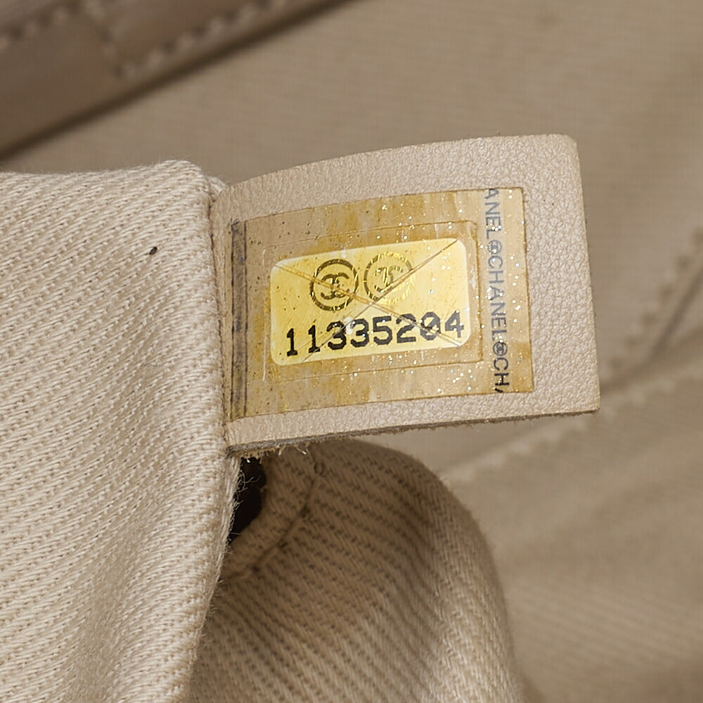 CHANEL Matelasse Wild Stitch Coco Charm Tote Bag Calf Leather Beige Silver -Tone Hardware, Pre-Owned