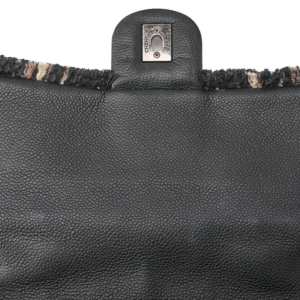 CHANEL Chanel Patch Air Line 2WAY Chain Shoulder Bag Tweed x Caviar Skin Black x Bicolor Silver-Tone Hardware, Pre-Owned