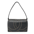 CHANEL Cocomark Wild Stitch Tote Bag Caviar Skin Black Gold-Tone Hardware, Pre-Owned