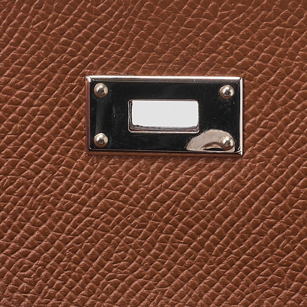 HERMES Kelly Wallet 3-Fold Compact Epson Gold Silver-Tone Hardware, Pre-Owned