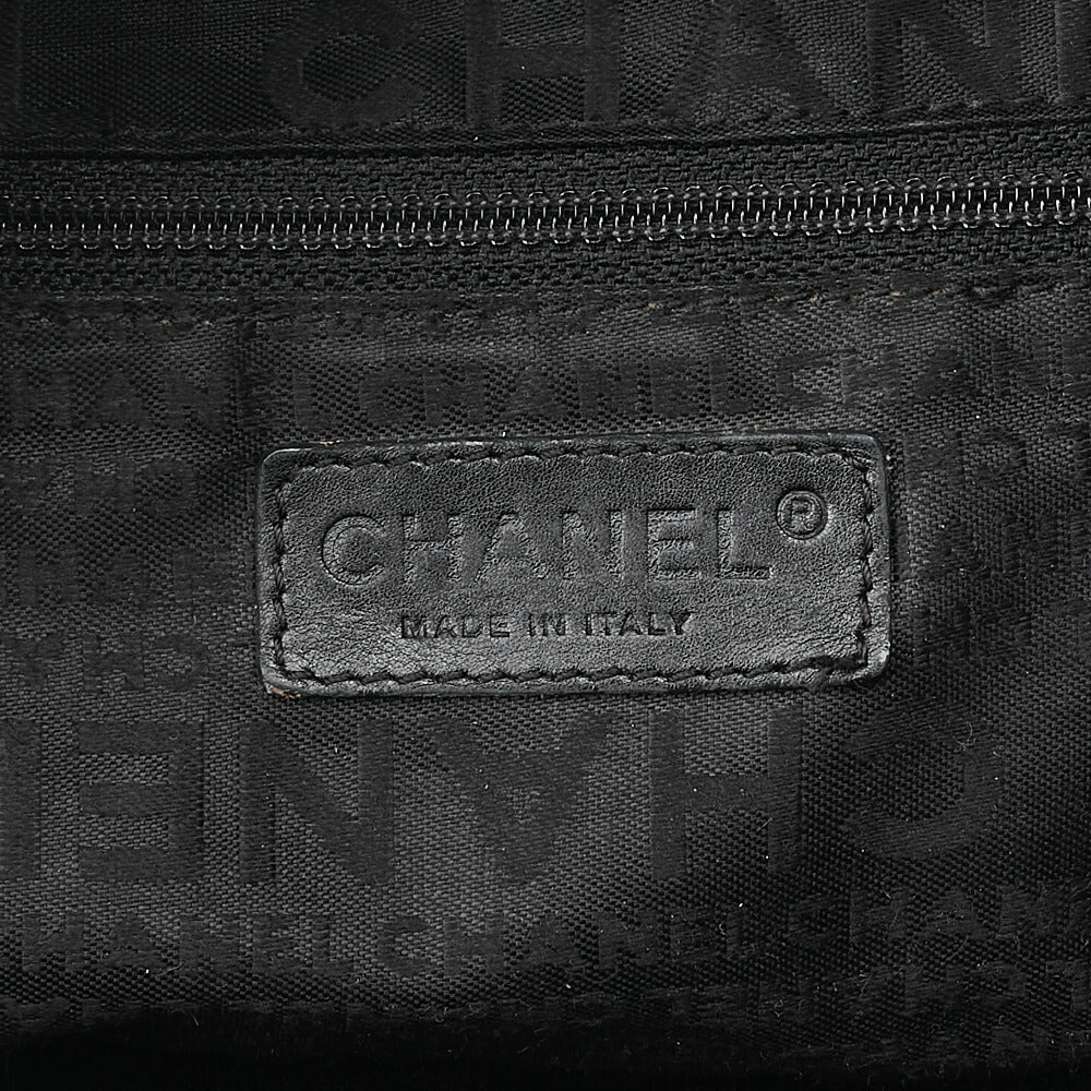 CHANEL Handbag Chocolate Bar Coco Mark Caviar Skin Black Silver-Tone Hardware, Pre-Owned