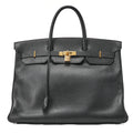HERMES Birkin 40 Handbag Ardennes Black Gold-Tone Hardware, Pre-Owned
