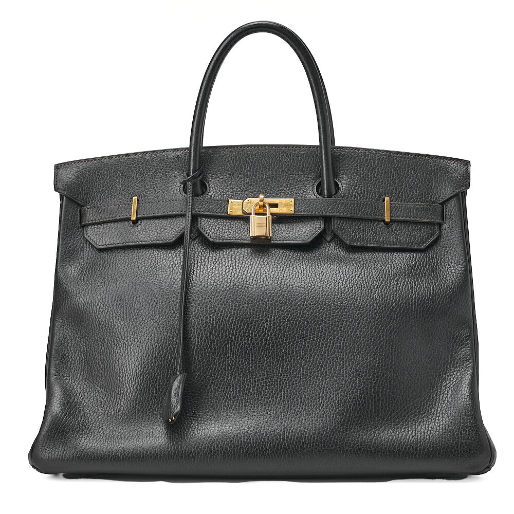 HERMES Birkin 40 Handbag Ardennes Black Gold-Tone Hardware, Pre-Owned