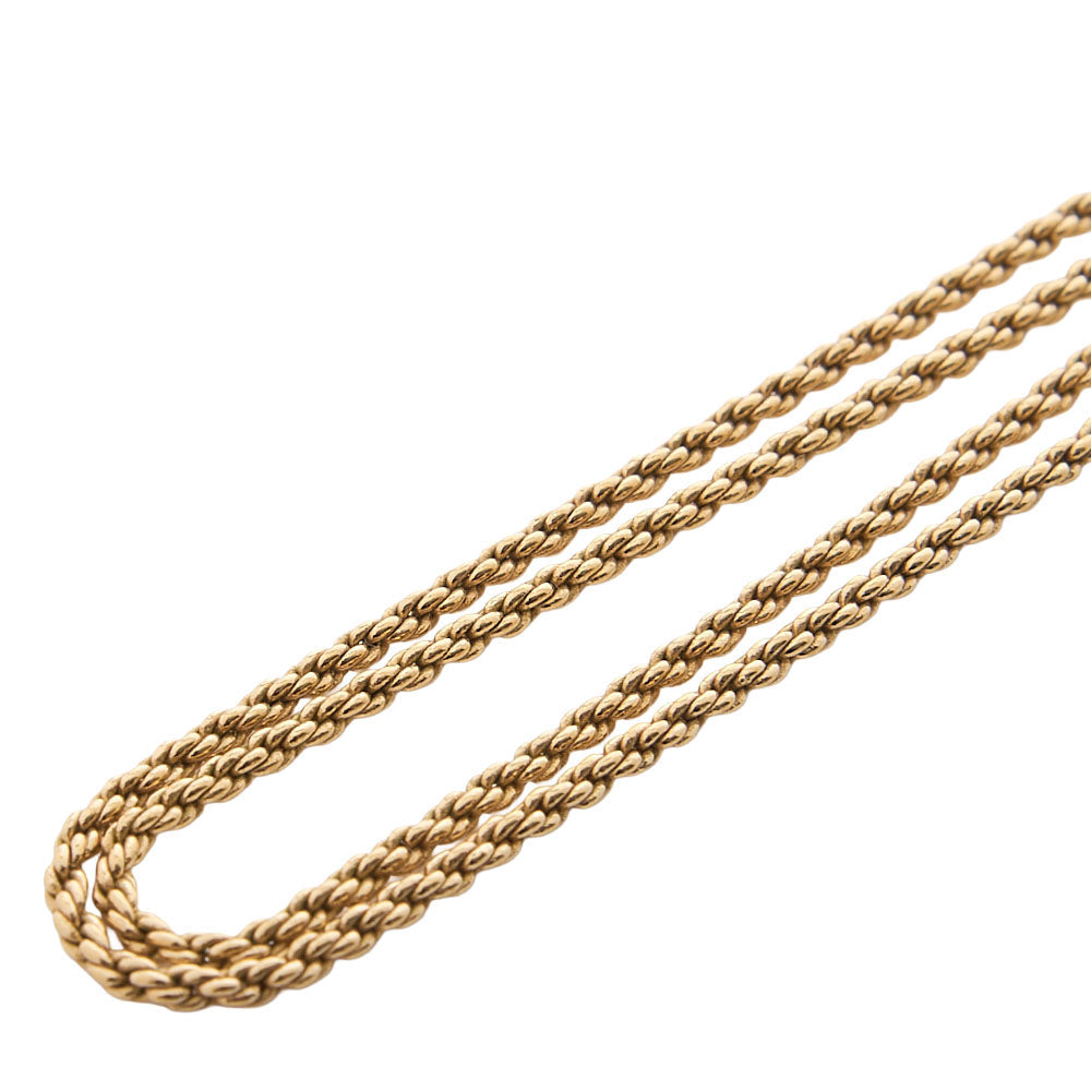 DIOR Dior Heart Logo Rhinestone Necklace GP Gold (Gold Plated) Gold-Tone Hardware, Pre-Owned