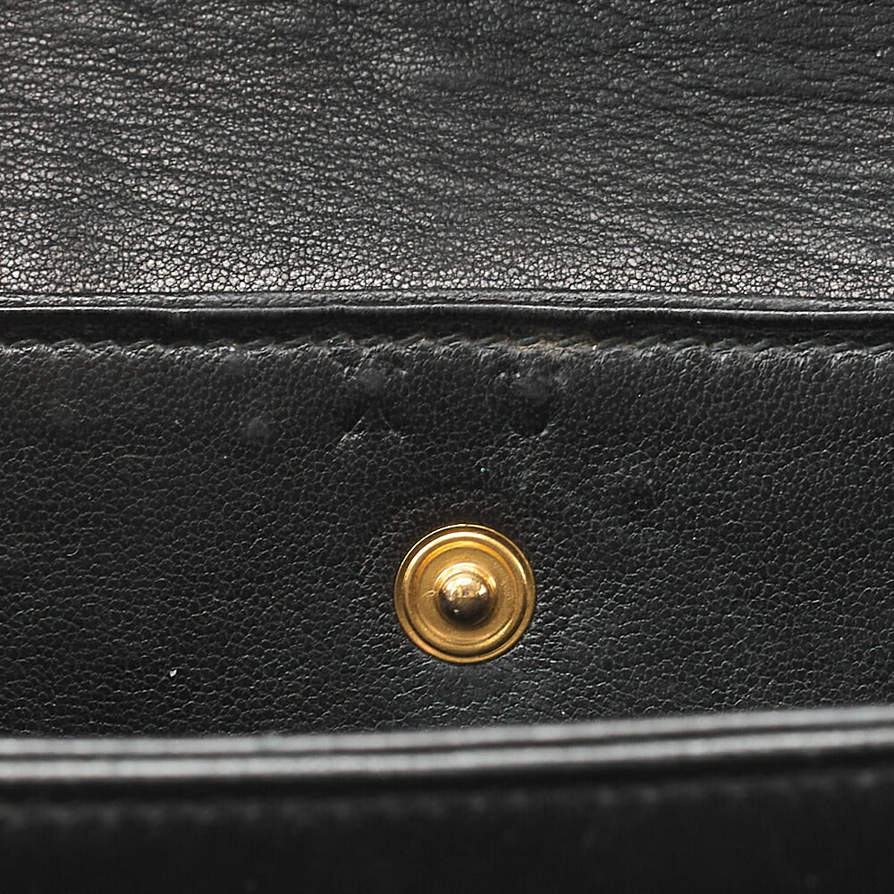 HERMES Vasco Ostrich Handbag Black Gold-Tone Hardware, Pre-Owned