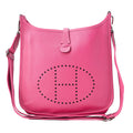 HERMES Evelyn PM3 Trois Epson Shoulder Bag Magnolia Silver-Tone Hardware, Pre-Owned