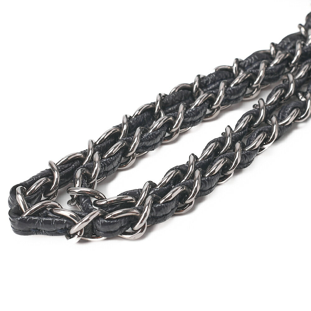 CHANEL Enamel Camellia Line Single Chain Shoulder Purple Silver-Tone Hardware, Pre-Owned