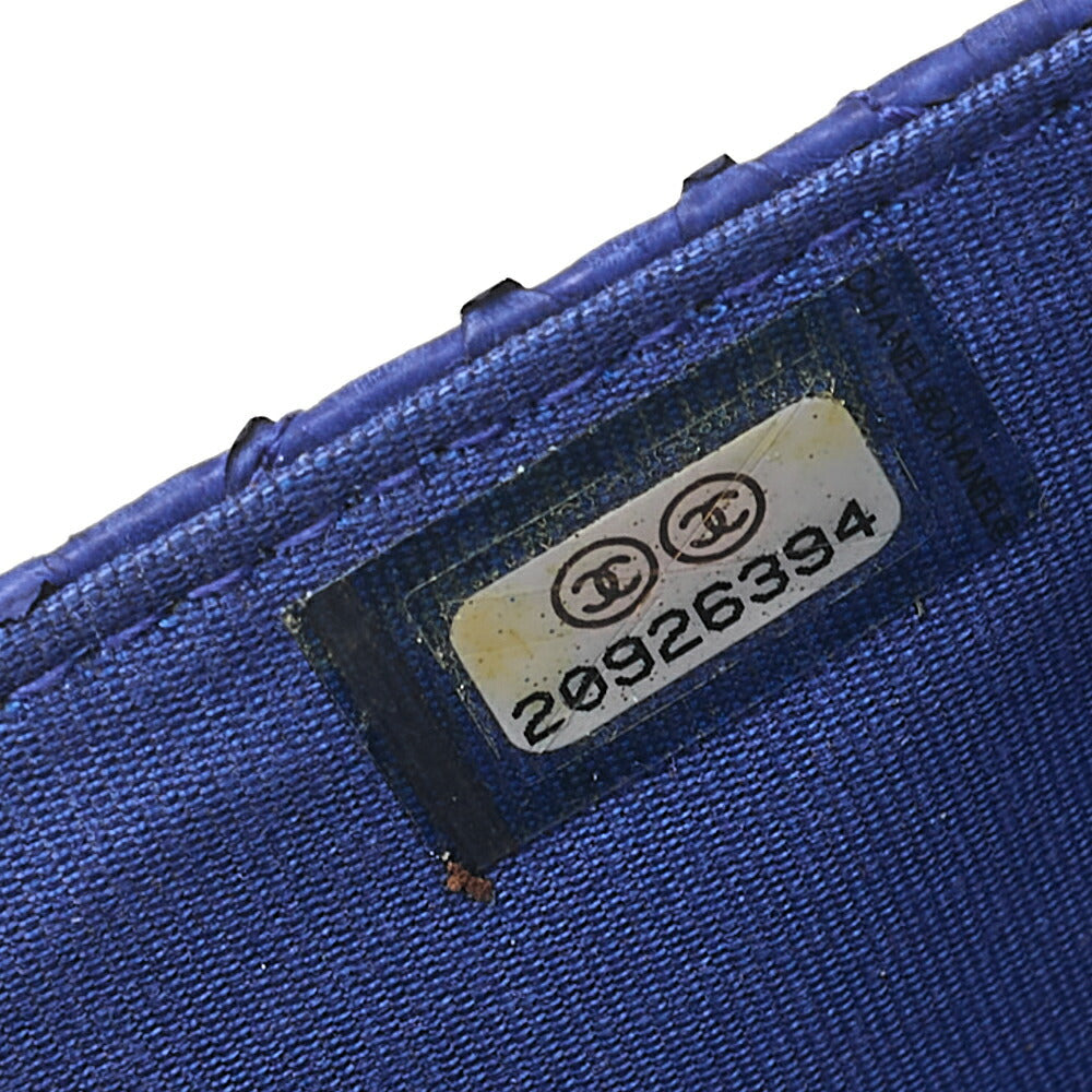 CHANEL Boy Chanel Matelasse Chain Wallet Python Blue Silver-Tone Hardware, Pre-Owned