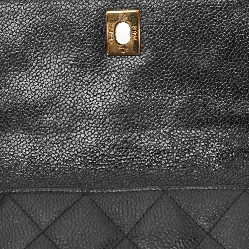 CHANEL Shoulder Bag Tote Bag Matelasse Caviar Skin Square Chain Shoulder Black Gold-Tone Hardware, Pre-Owned