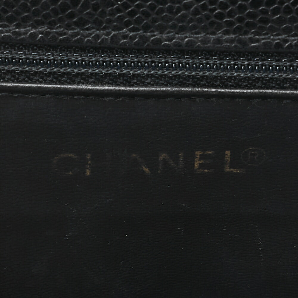 CHANEL Shoulder Bag Tote Bag Matelasse Caviar Skin Square Chain Shoulder Black Gold-Tone Hardware, Pre-Owned