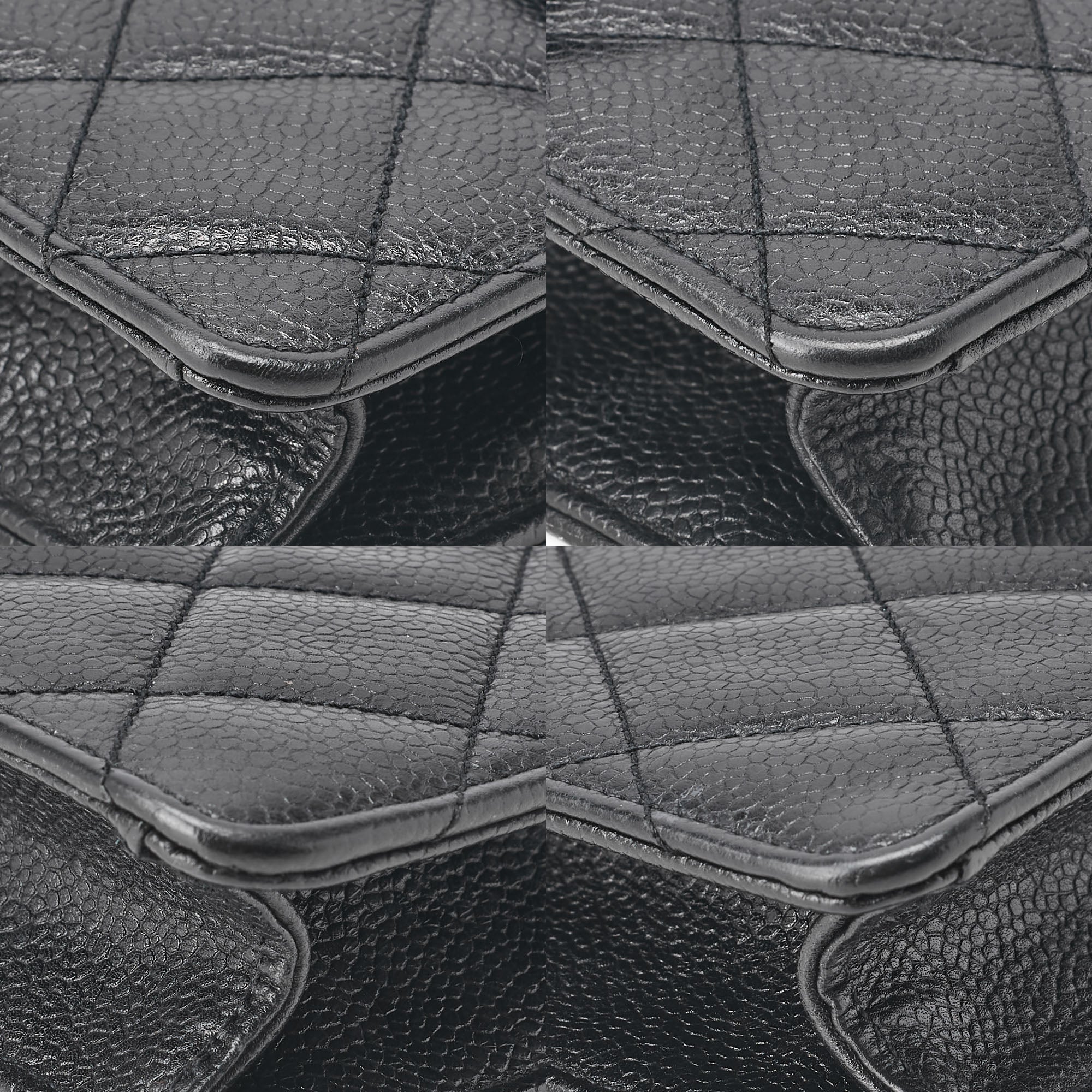 CHANEL Shoulder Bag Tote Bag Matelasse Caviar Skin Square Chain Shoulder Black Gold-Tone Hardware, Pre-Owned